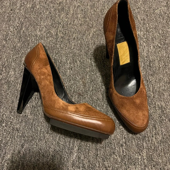 Lanvin Brown Heels Size 37 - Picture 2 of 9